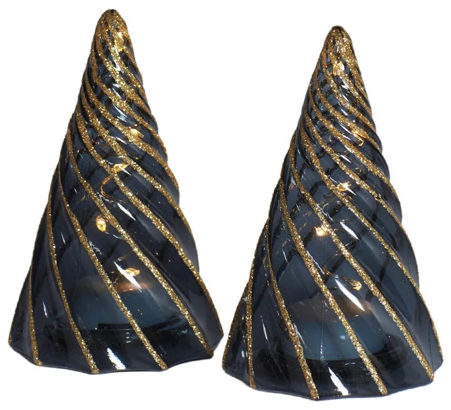 Fekete elemmel működő fénydekoráció készlet 2 db-os ø 6 cm Vilma Tree – Sirius