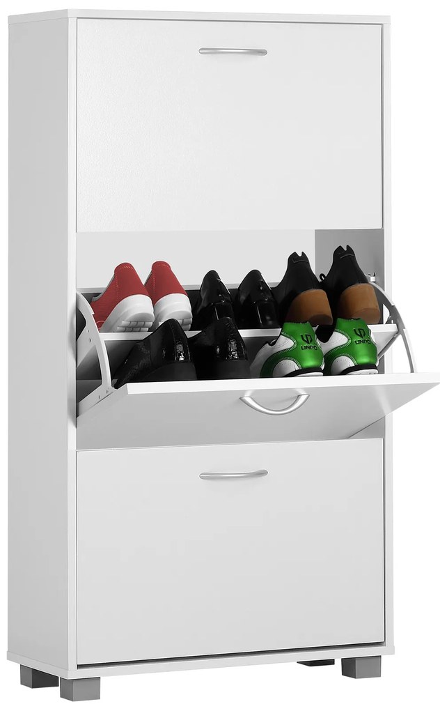 Casaria® Cipősszekrény 115x60x24 cm - fehér