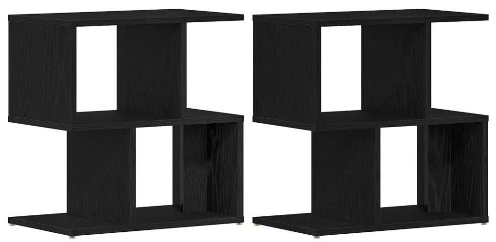 Éjjeli Asztal 2 db Fekete Tölgy 50x30x51,5 cm Műanyagból
