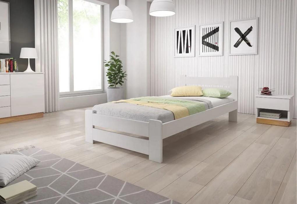 P/ HEUREKA tömörfa ágy, 90x200 cm, fehér