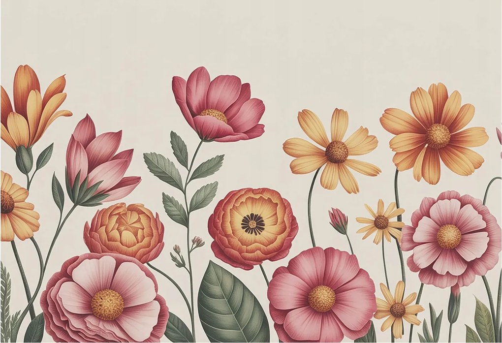 Fotótapéta Flizelina Dekoratív az irodába Virágos kompozíció 152x104 Ragasztó