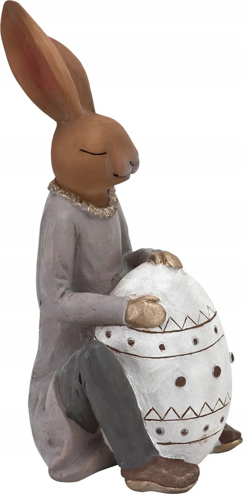 Nyuszi figura tojással 42 cm fiú