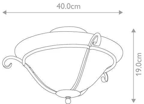Elstead TCH-F-BLACK - Mennyezeti lámpa TORCHIERE 1xE27/60W/230V