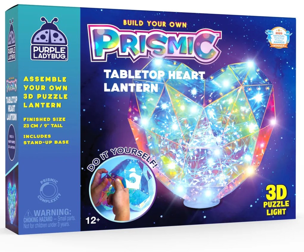 PRISMIC™ 3D Puzzle LED lámpa - Álló szív (v)