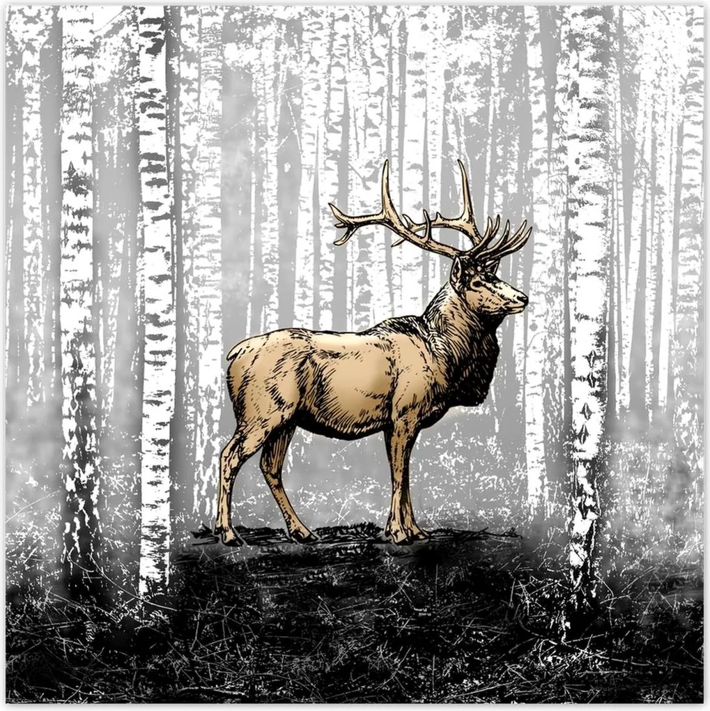 Poszterek 140x140 Szarvas Nyírfa Erdő