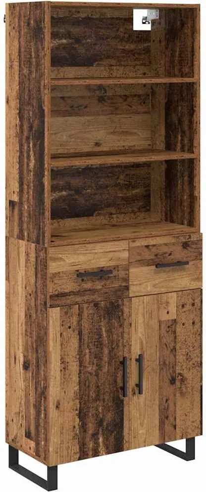 vidaXL Magasfiú fiókkal Öreg fa 69,5 x 34 x 180 cm Faanyag