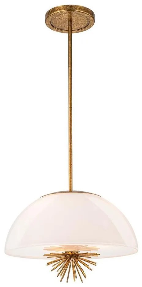Quoizel STARING-3P-DG-OPAL-Csillár rúdon STARING 3xE14/40W/230V átm. 45,7cm arany
