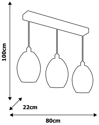 Csillár zsinóron BELIZE 3xE27/60W/230V
