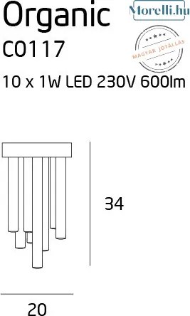 Mennyezeti Lámpa Króm ORGANIC MAXLIGHT C0117D