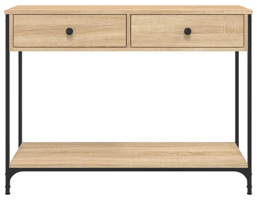 sonoma tölgy színű szerelt fa dohányzóasztal 100 x 34,5 x 75 cm