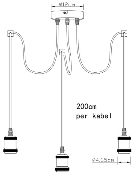 Globo A32-3 - Csillár zsinóron OLIVER 3xE27/40W/230V pók