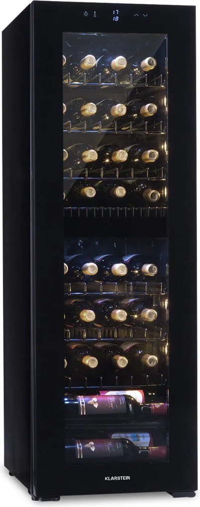 Klarstein Bellevine Deux 39 Flex, borhűtő, 105 l, 39 palack, 2 zóna