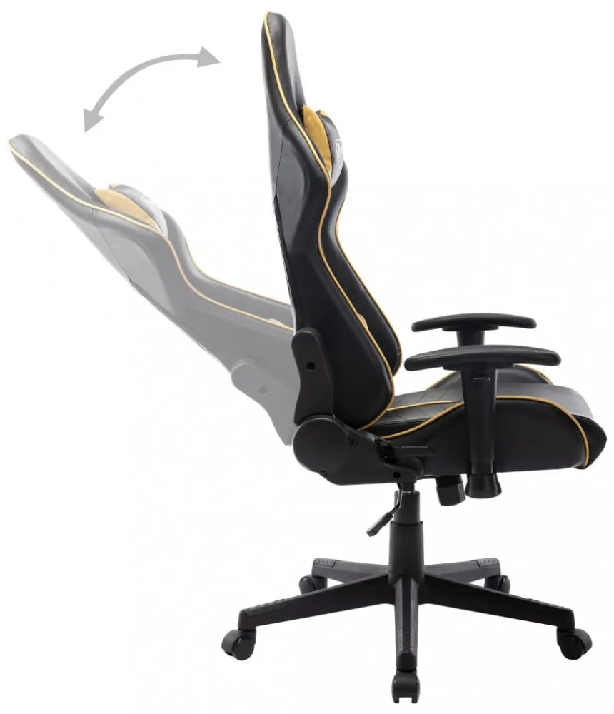 fekete és arany színű műbőr gamer szék