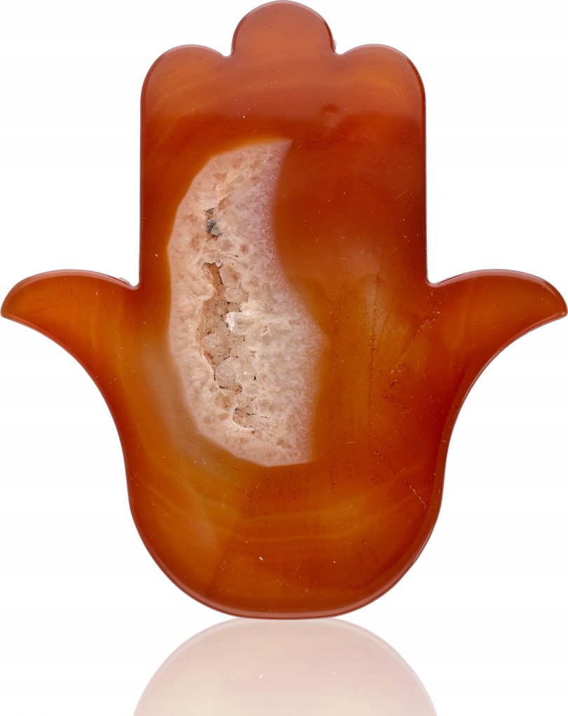 Hamsa természetes kőből Achát Gyönyörű Példány 175g kéz állvány 117