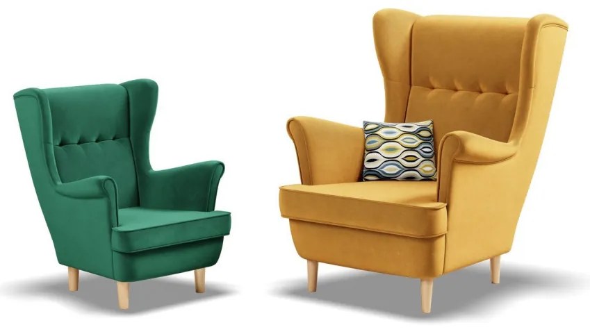 Uszak Mini fotel, bársony, zöld