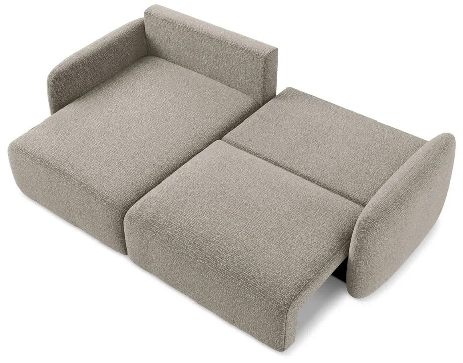 Bézs kinyitható-tárolóhelyes sarokkanapé (bal oldali) Kalena – Makamii