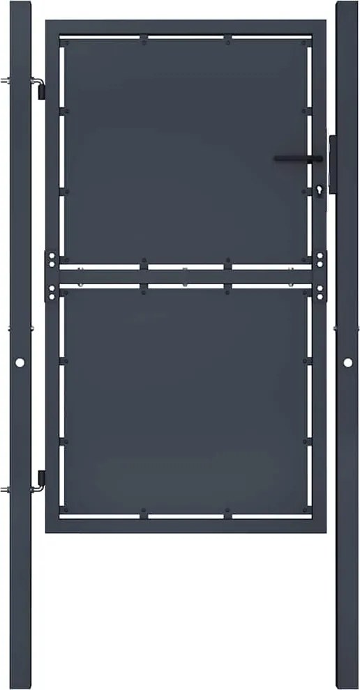 vidaXL antracit színű acél kerti kapu 100 x 175 cm