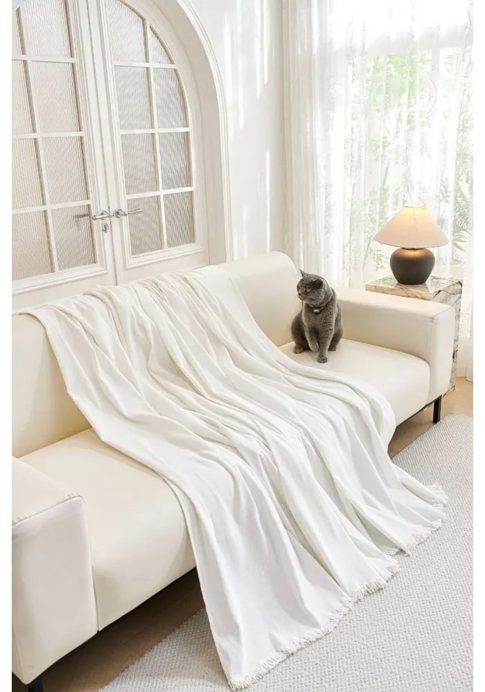 Fehér kétszemélyes kanapé huzat Talo – Filumi