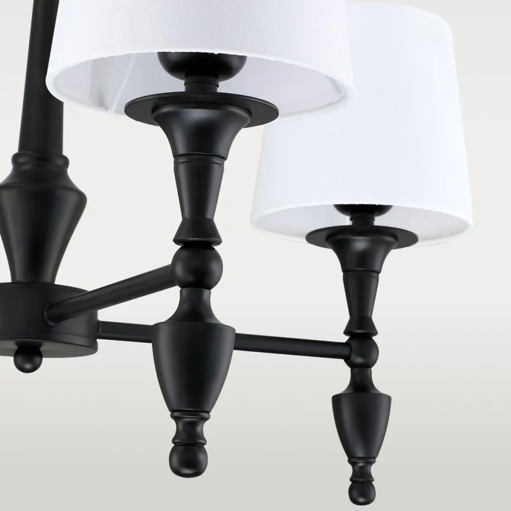 COSMOLIGHT P04166BK-WH AUSTIN Provence Csillár Fekete E27 IP20