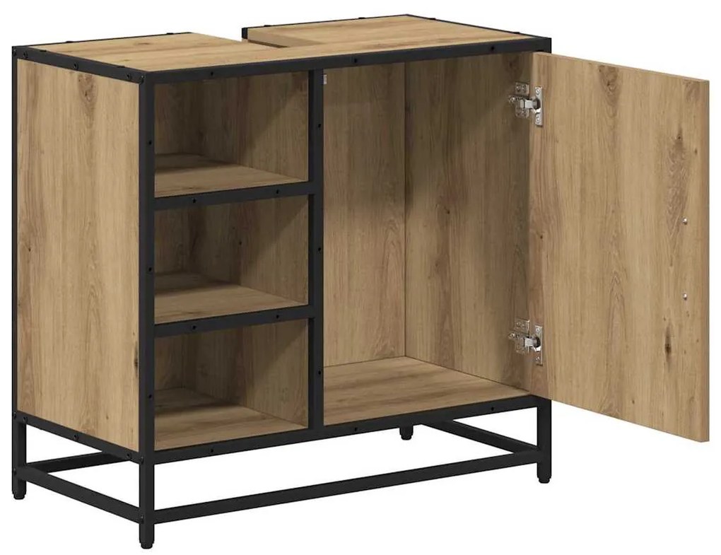 vidaXL Fürdőszoba Székény Artisan tölgy 65 x 33 x 60 cm Faanyag