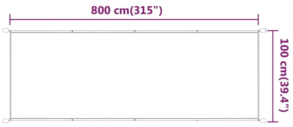 antracitszürke oxford-szövet függőleges napellenző 100 x 800 cm