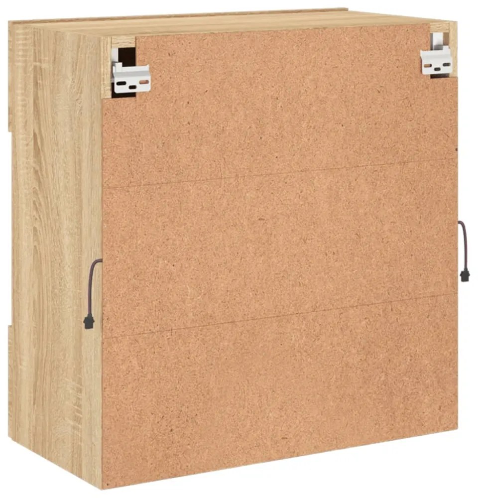 sonoma tölgy színű fali TV-szekrény LED-del 58,5x30x60,5 cm