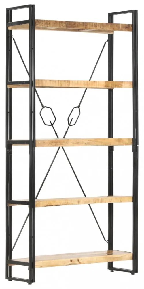 5-szintes tömör mangófa könyvespolc 90 x 30 x 180 cm
