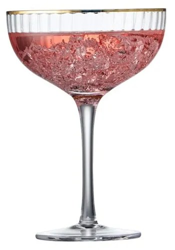 Palermo 4 db koktélos pohár aranyszínű éllel, 315 ml - Lyngby Glas