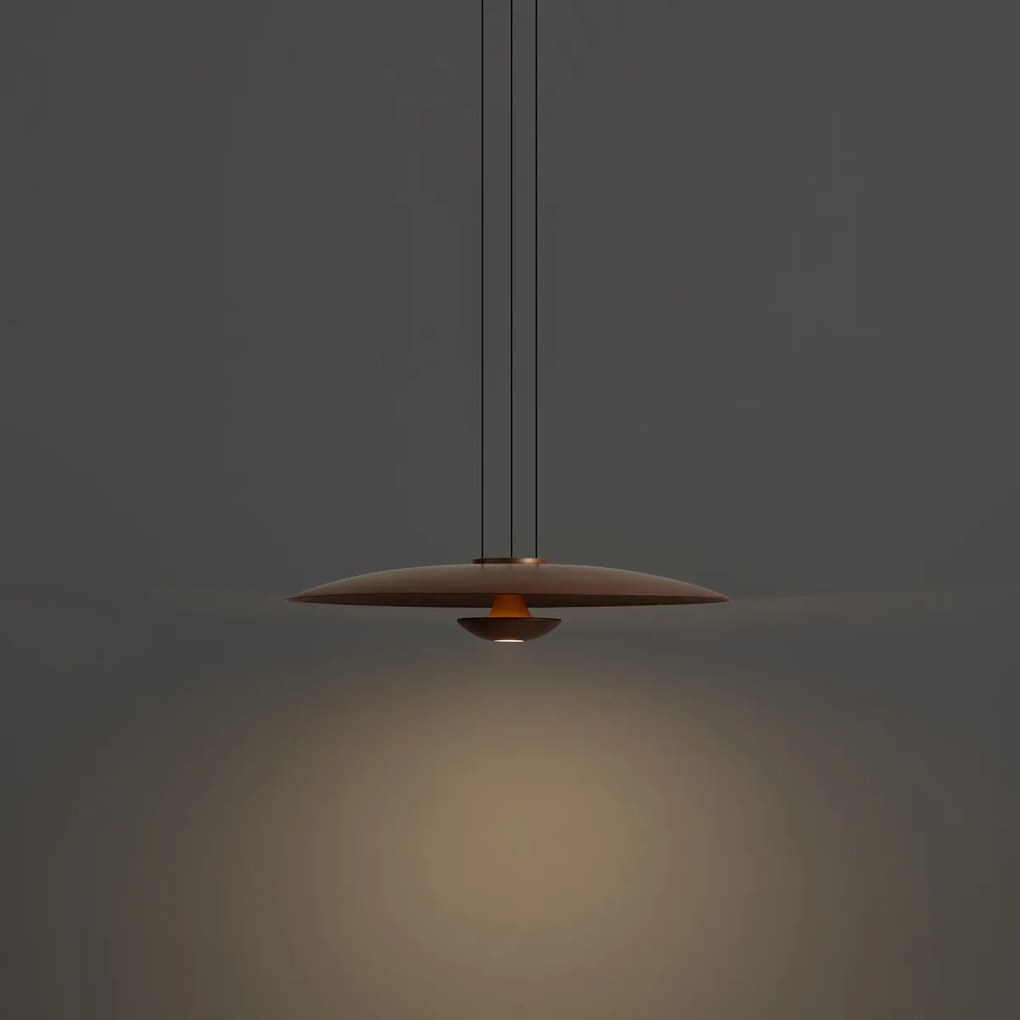 Modern függőlámpa bronz diófa elemekkel, dimmelhető LED-del - Smith