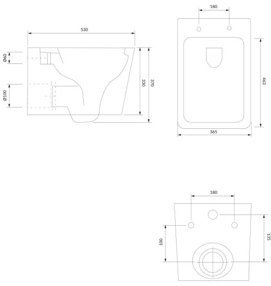 OMNIRES BOSTONMWBP - BOSTON fali WC SoftClose záródású ülőkével, fényes fehér