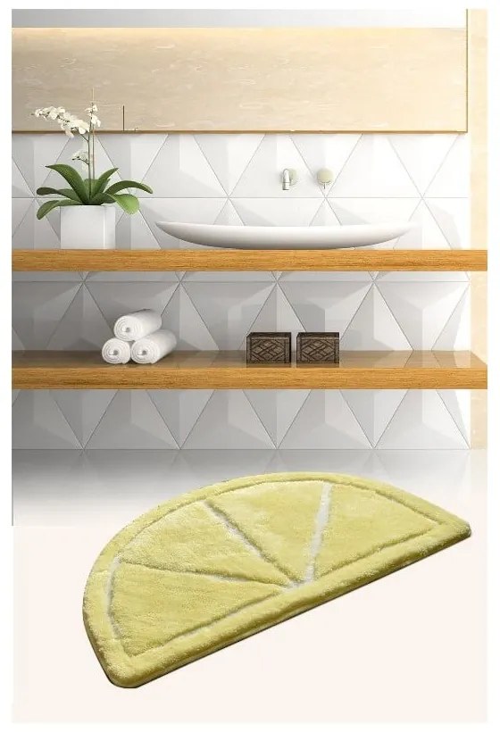 Sárga fürdőszobai kilépő 100x60 cm Limon – Foutastic