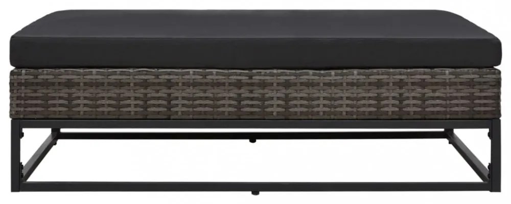 5 részes szürke polyrattan kerti bútorszett párnákkal