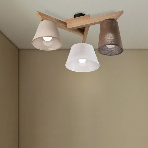 Brilagi - LED  Felületre szerelhető csillár  ANTHONY 3xE14/40W/230V tölgy