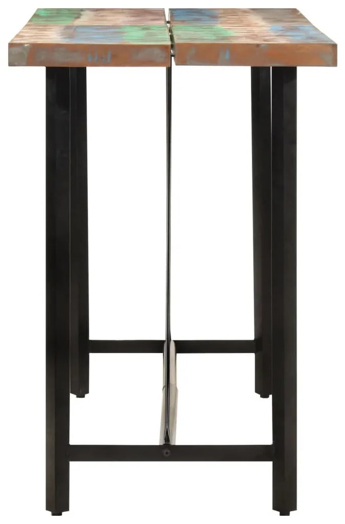 Tömör újrahasznosított fa és vas bárasztal 150 x 70 x 107 cm