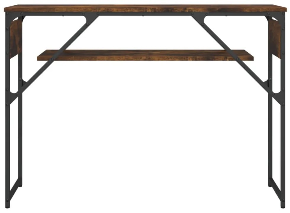 füstös tölgy színű szerelt fa tálalóasztal polccal 105x30x75 cm