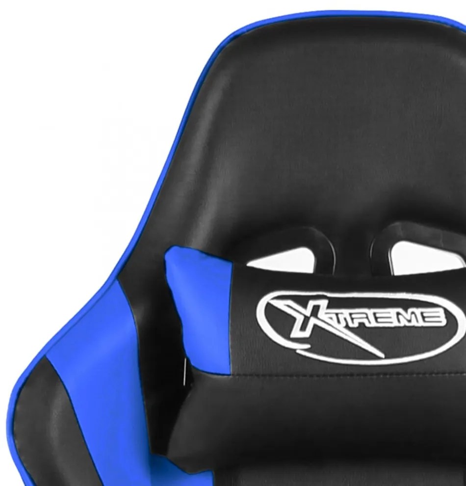 kék PVC forgó gamer szék