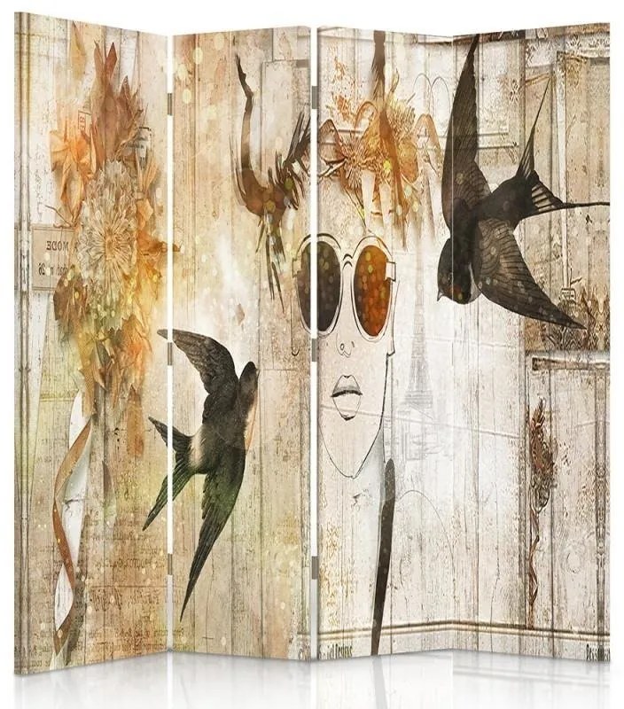 Gario Paraván No és fecskék Méret: 180 x 170 cm, Kivitelezés: Klasszikus paraván