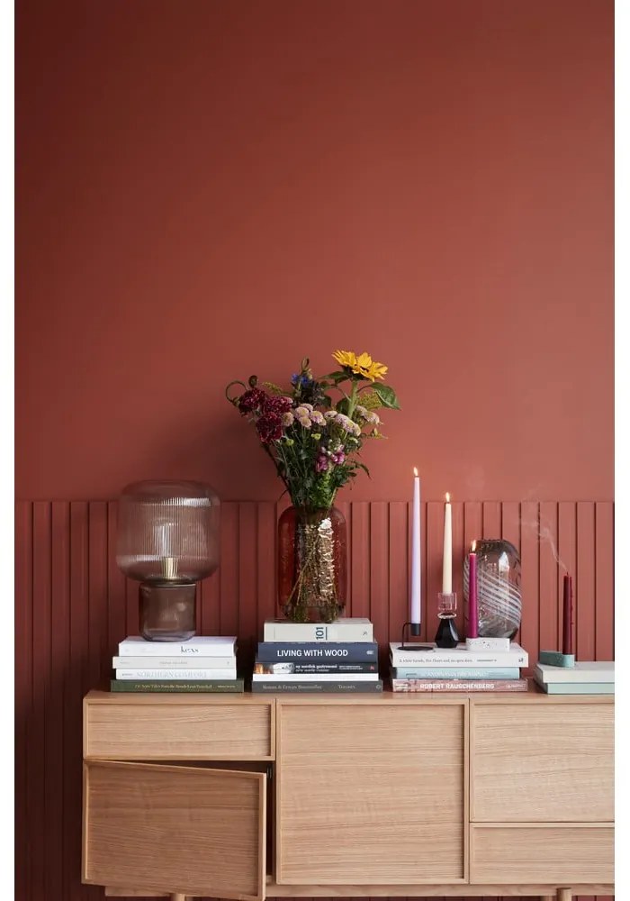 Barna asztali lámpa üveg búrával (magasság 42 cm) Pirum – Hübsch