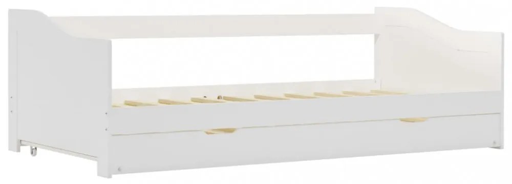 fehér fenyőfa kihúzható kanapéágykeret 90 x 200 cm