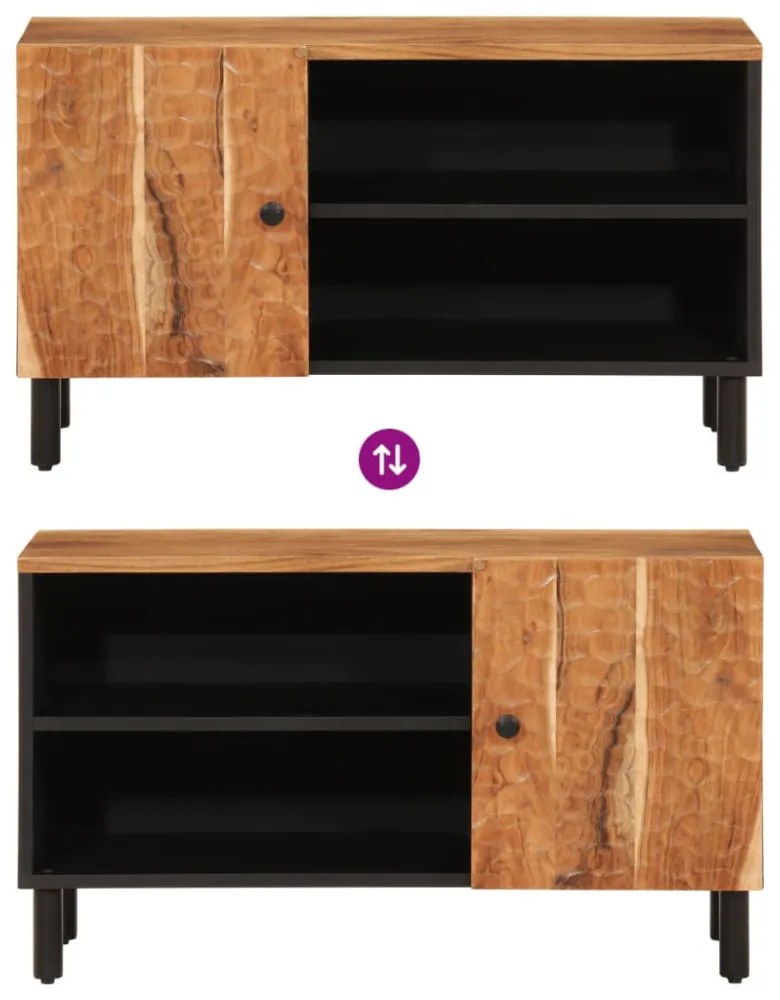 tömör akácfa TV-szekrény 80x33x46 cm