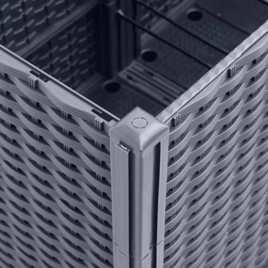 kékszürke polipropilén rácsos kerti ültetőláda 160 x 40 x 140 cm