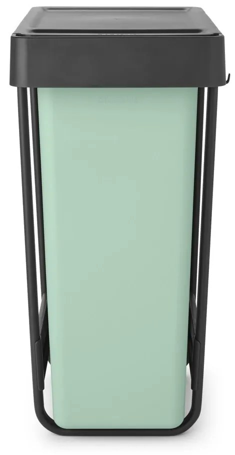 Mentazöld-sötétszürke műanyag szelektív beépíthető szemetes 60 l Sort&amp;Go – Brabantia