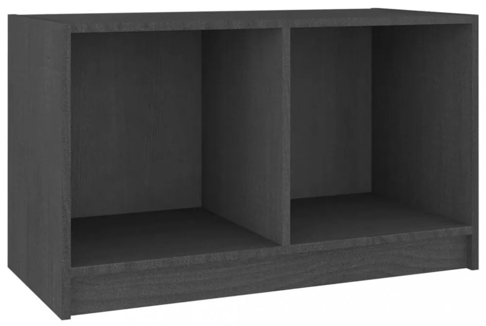 szürke tömör fenyőfa TV-szekrény 70 x 33 x 42 cm