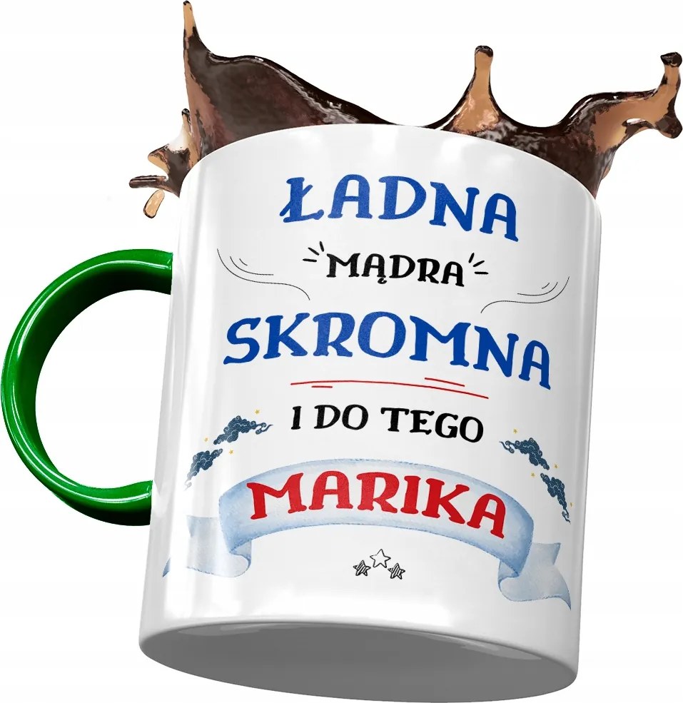 Zöld Bögre Marika Feleség Barátnő Ajándék Nyomtatott Fotóval