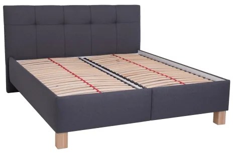 MARIA kárpitozott ágy tárolóhellyel, matrac nélkül, 160x200 cm, szürke