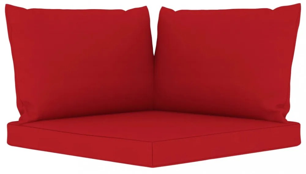 3 db piros szövet raklapkanapé-párna