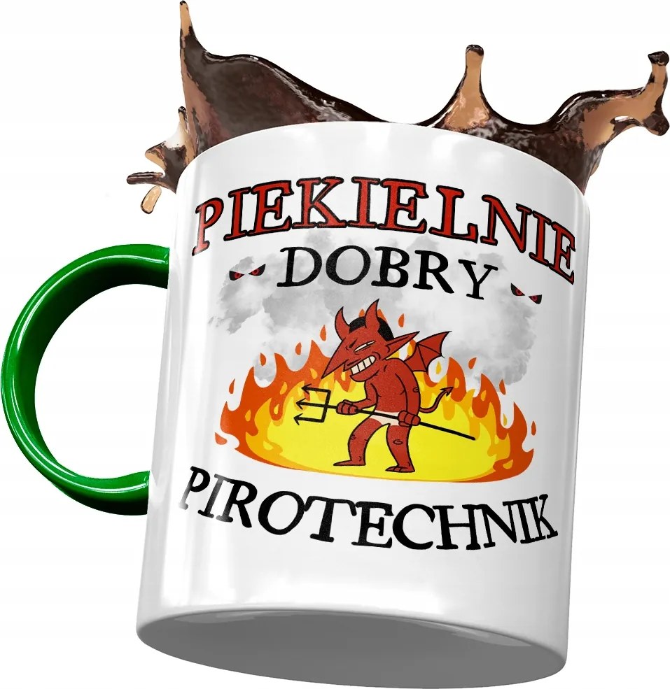 Bögre Zöld Pirotechnika Pokolian Jó Nyomtatott Fotóval