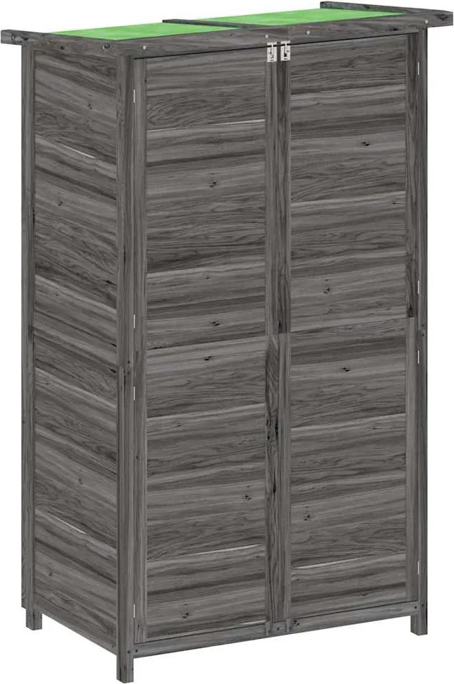 vidaXL szürke tömör fenyőfa kerti szerszámtároló 83 x 57 x 140 cm