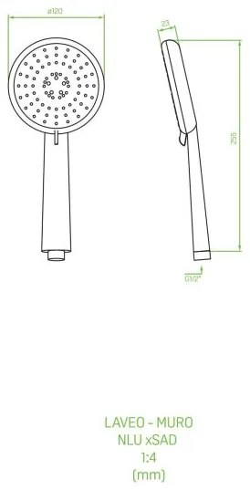 Laveo Muro, zuhanyfej, króm, LAV-NLU_0SAD