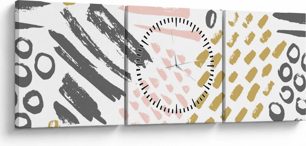 Kép - Absztrakt stroke-ok (órával) (90x30 cm)